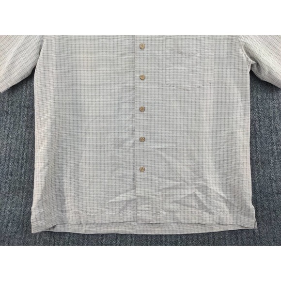 Mens Batik Bay Short Sleeve Button Up Shirt Size L Gray 24W 30L - Picture 7 of 11